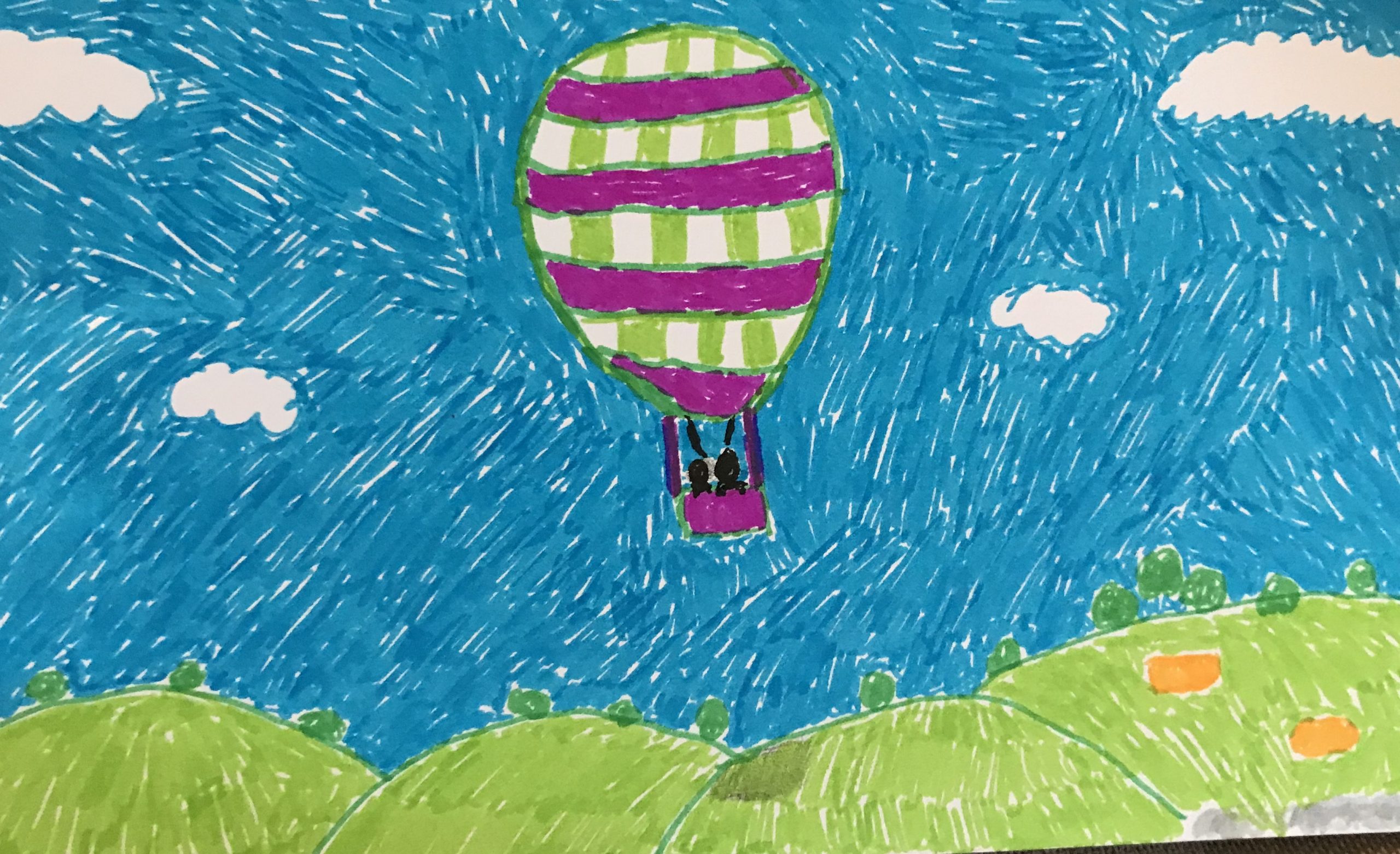 hot air balloon drawing