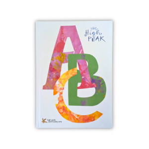The front cover of a book entitled "The High Peak ABC", the letters "ABC" are colourful and overlap.
